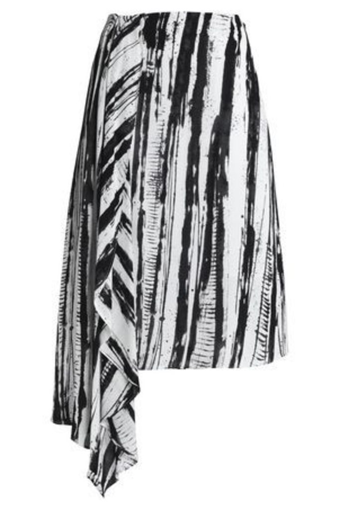 House Of Dagmar Woman Printed Georgette Skirt White Size 36