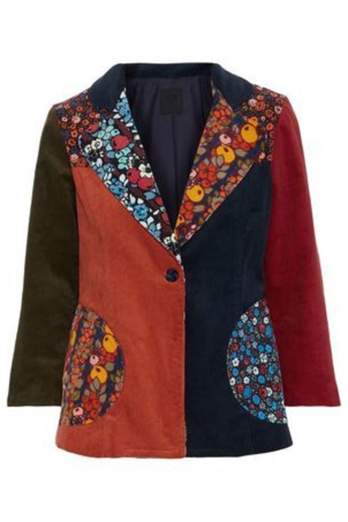 Anna Sui Woman Patchwork Cotton-corduroy Jacket Multicolor Size 10