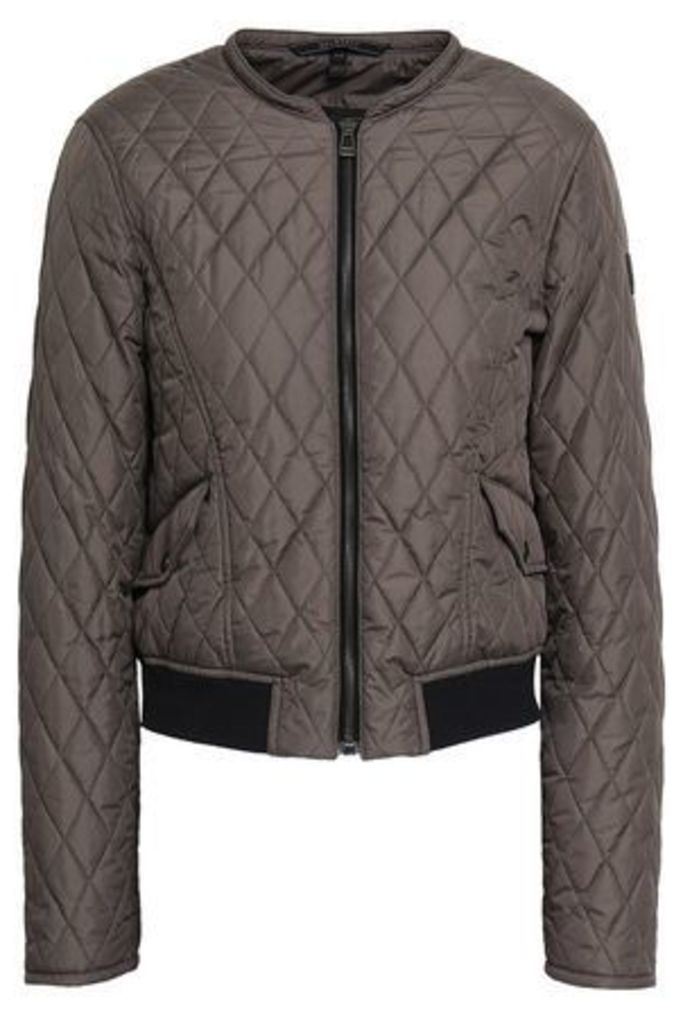 Belstaff Woman Cassell Quilted Shell Down Bomber Jacket Anthracite Size 40