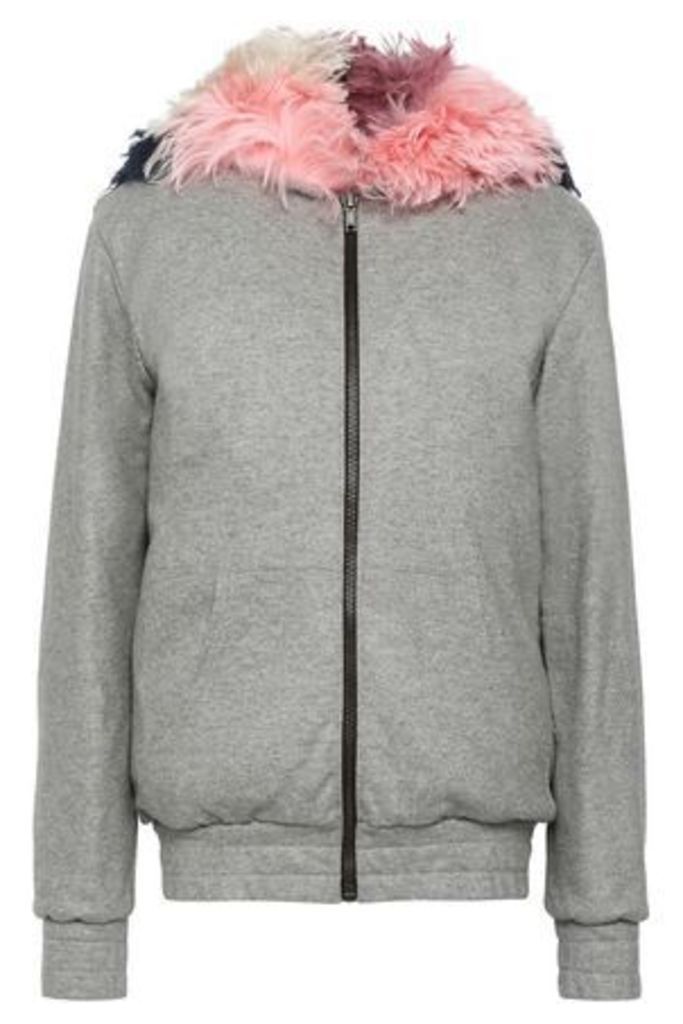 Mr & Mrs Italy Woman Wool-blend Terry Hooded Jacket Gray Size XS