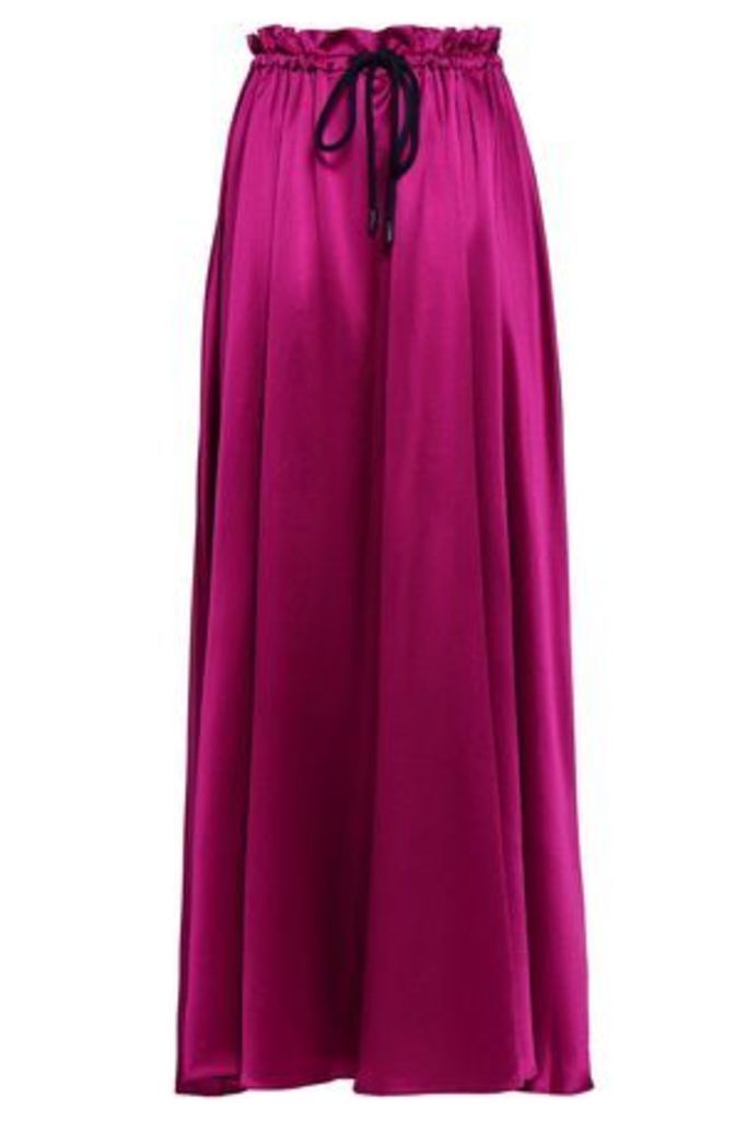 Roksanda Woman Silk-satin Maxi Skirt Magenta Size 14
