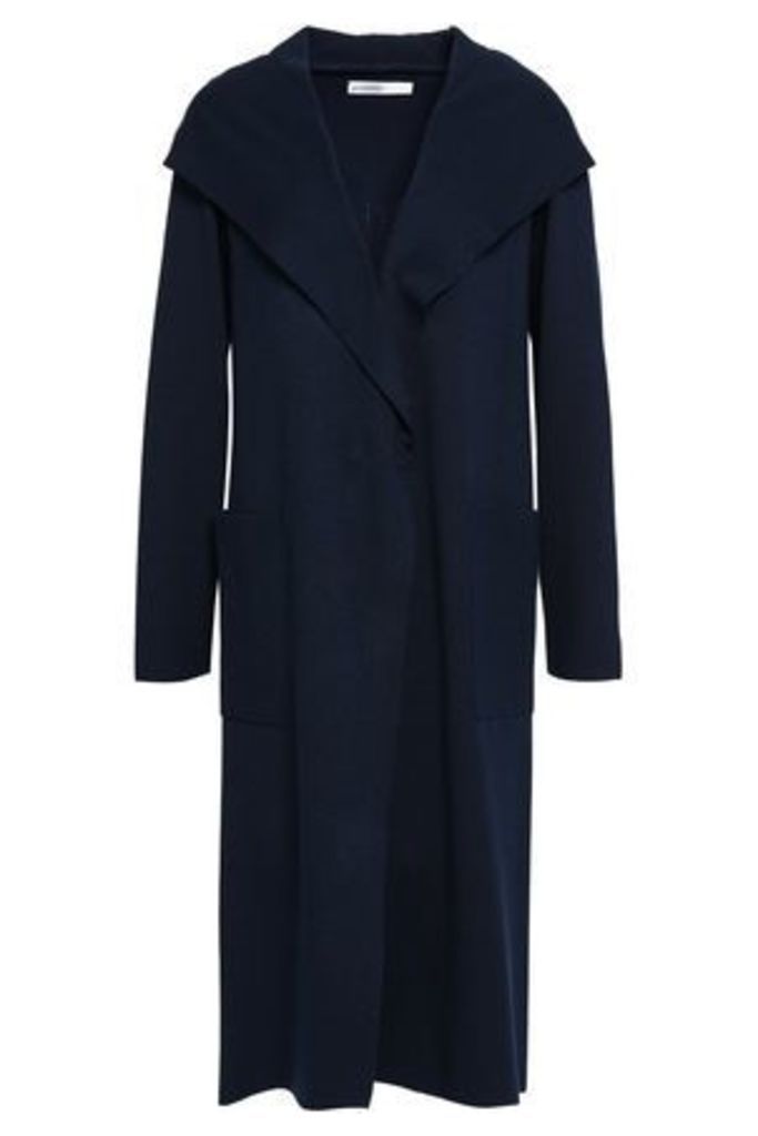 Gentryportofino Woman Silk-blend Hooded Jacket Navy Size 40