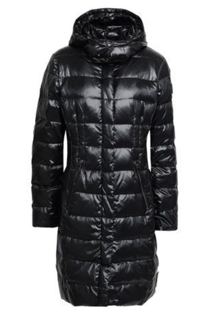 Dkny Woman Quilted Shell Hooded Down Jacket Black Size M