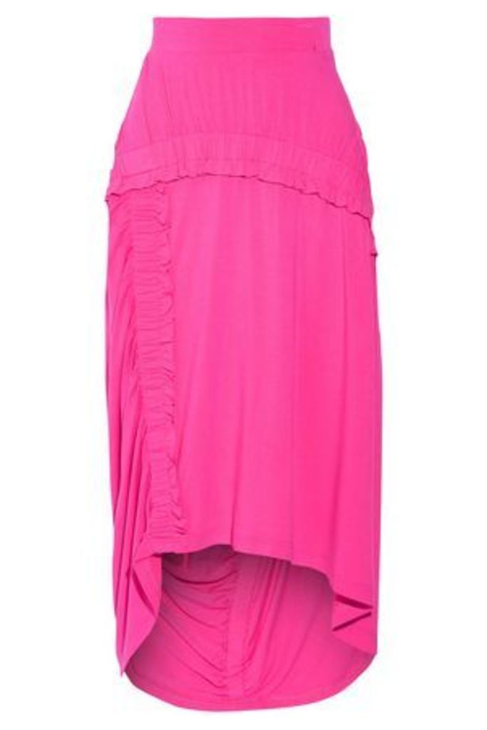 Preen Line Woman Sandy Ruffled Stretch-jersey Skirt Bright Pink Size M