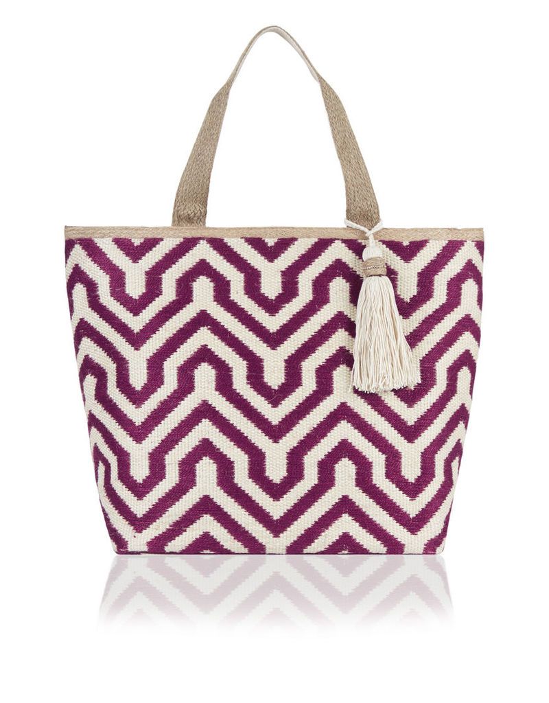 Geo Woven Packable Tote Bag