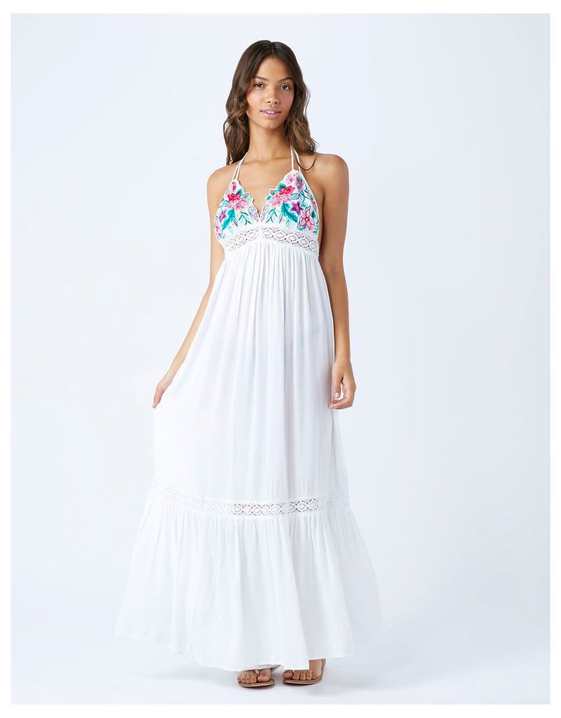 Orchid Flower Triangle Maxi Dress