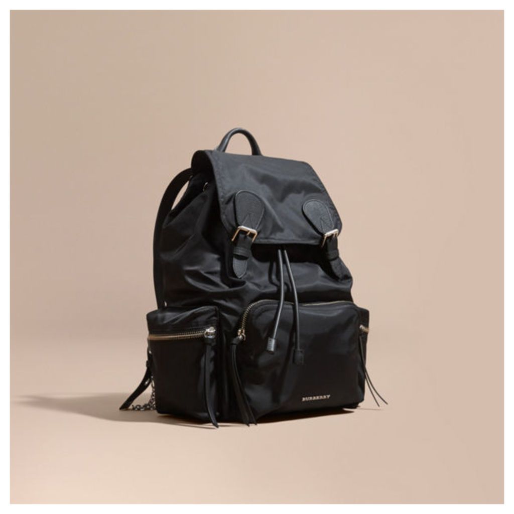 The Large Rucksack in Technical Nylon and Leather