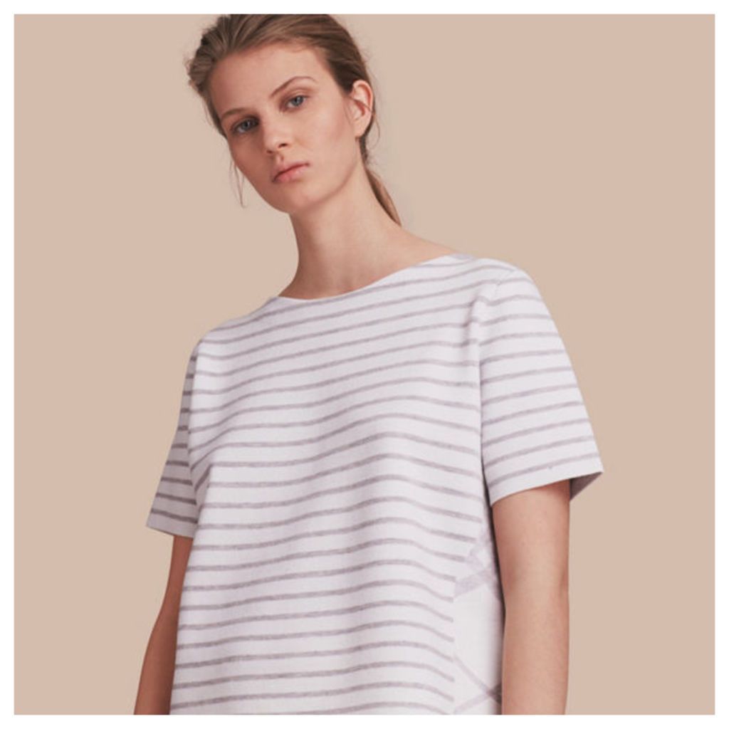 Check and Stripe Wool Blend T-shirt