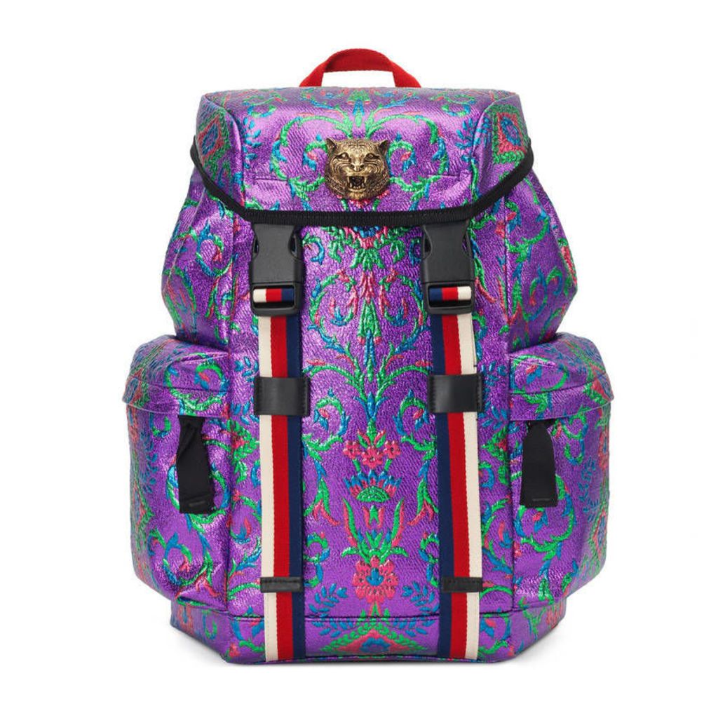 Multicolor brocade backpack