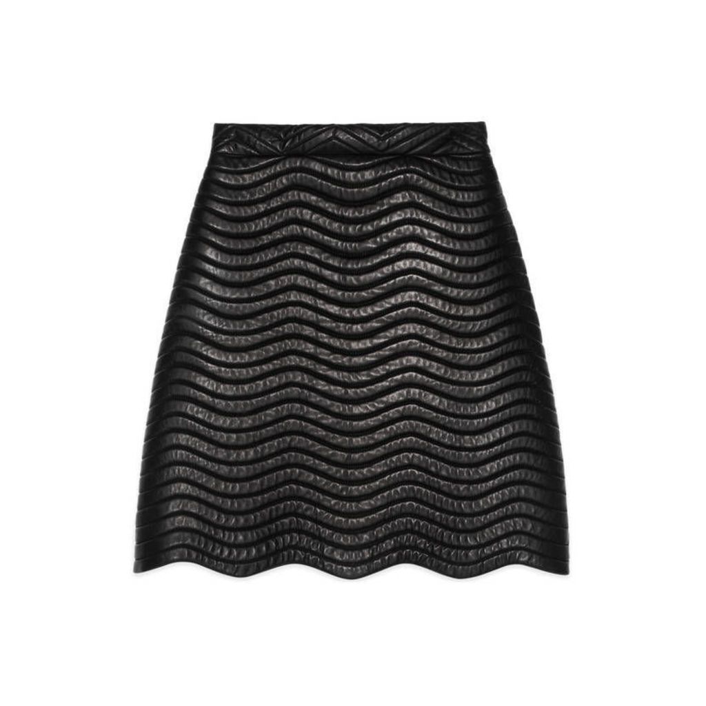 Quilted leather skirt