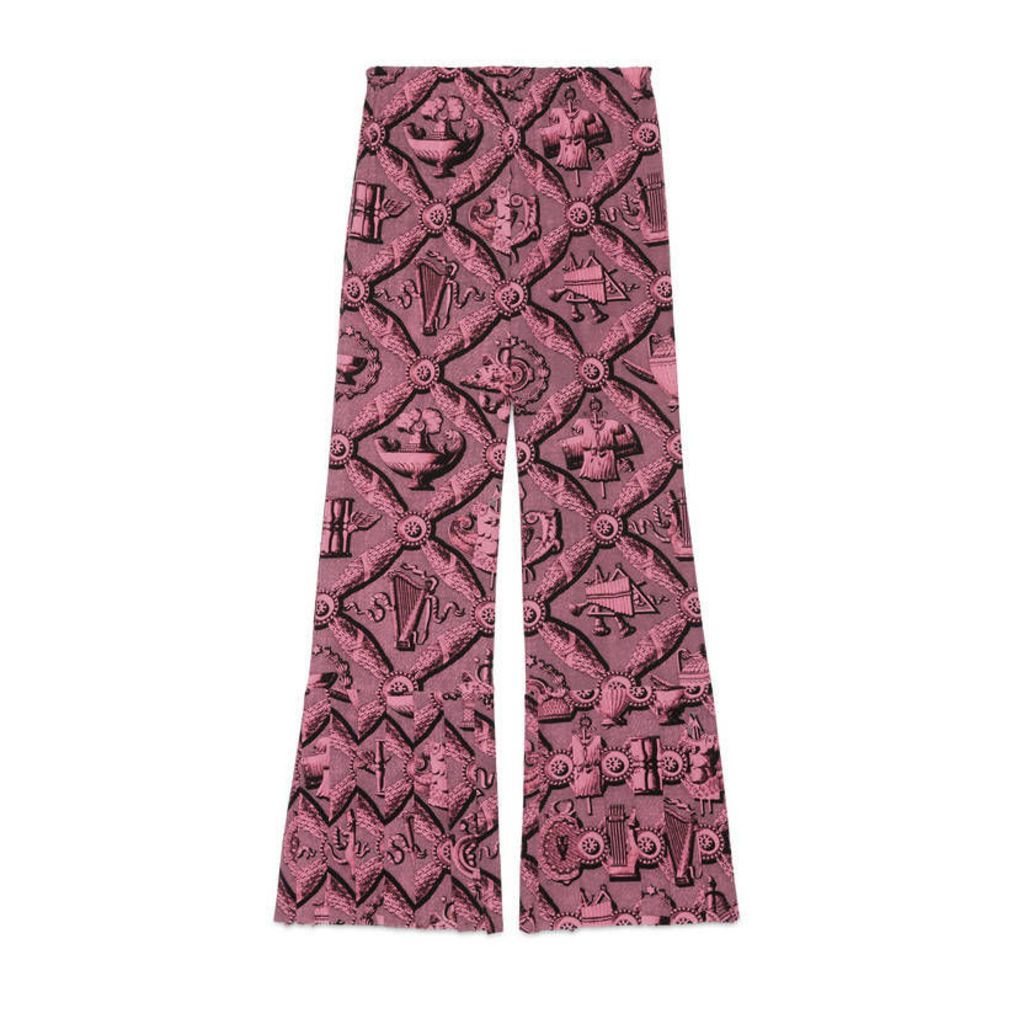 Romain print silk pant