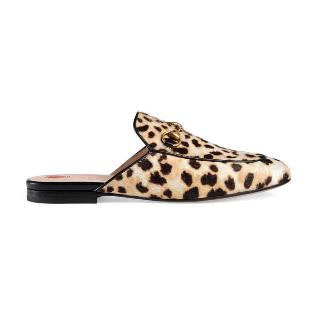 Princetown leopard calf hair slipper
