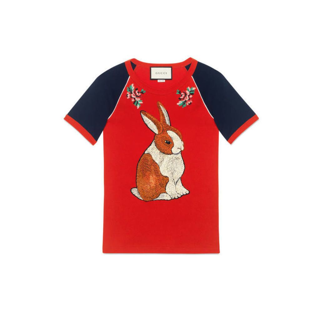 Raglan T-shirt with bunny appliquÃ©