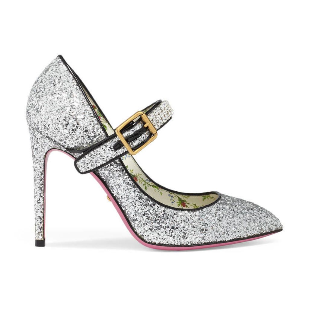 Glitter pump with crystals