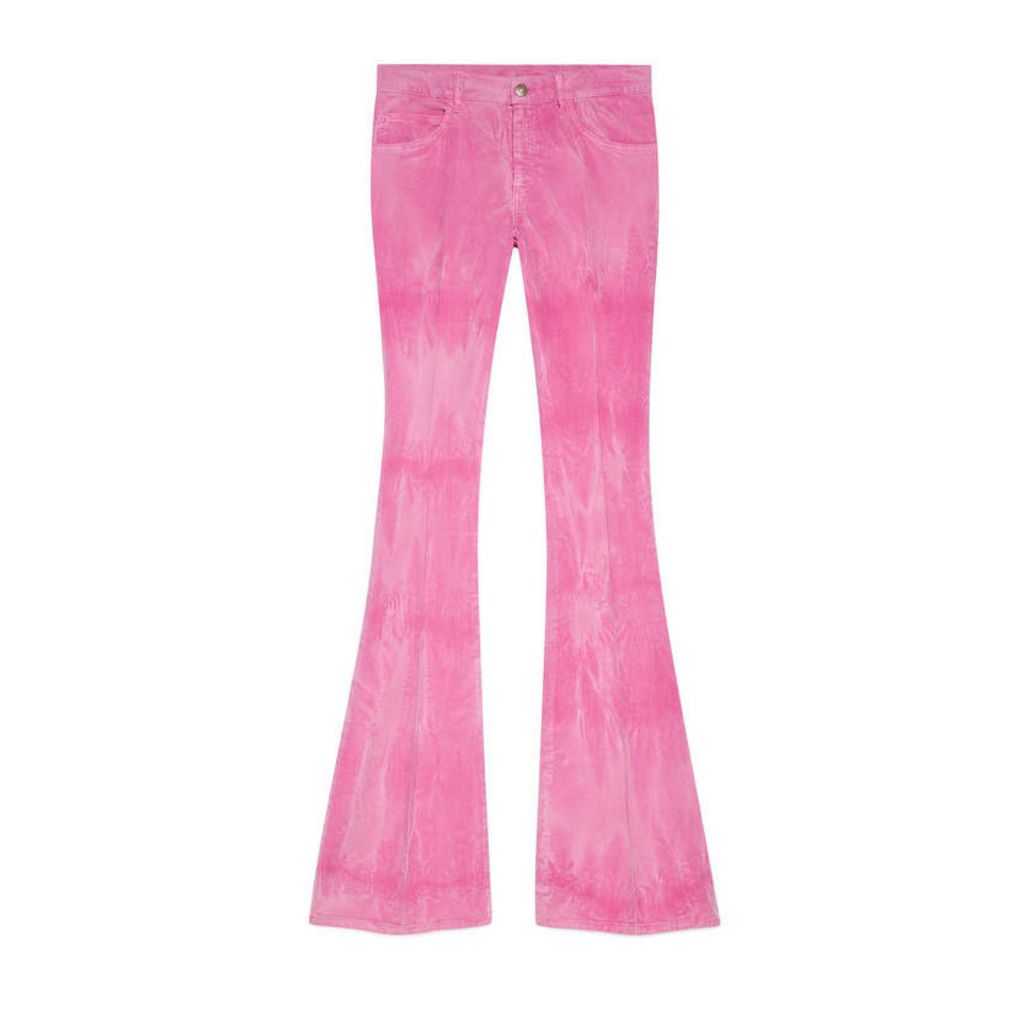 Marbled corduroy flare pant