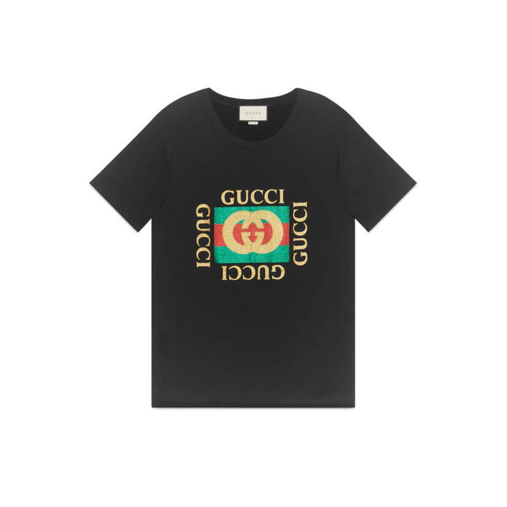 Gucci glitter logo cotton T-shirt