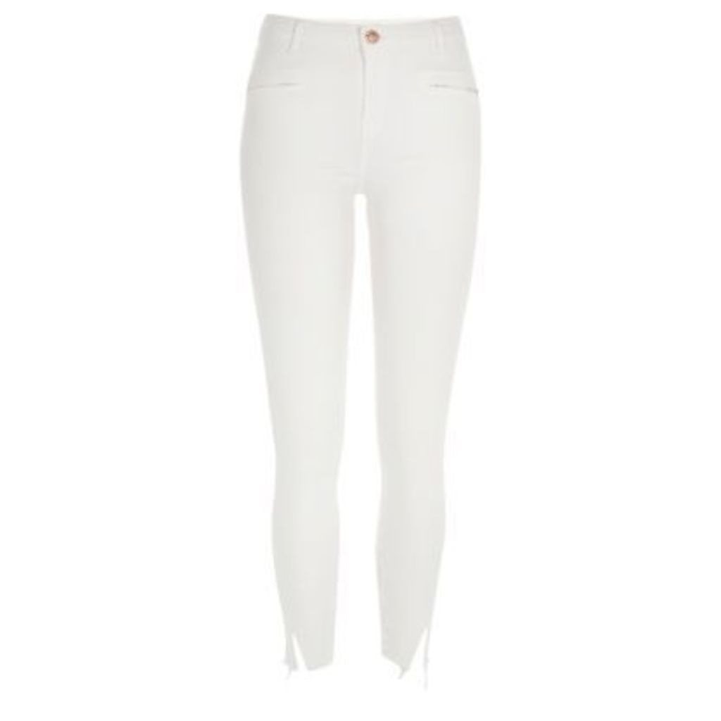 River Island Womens White distressed Molly jeggings