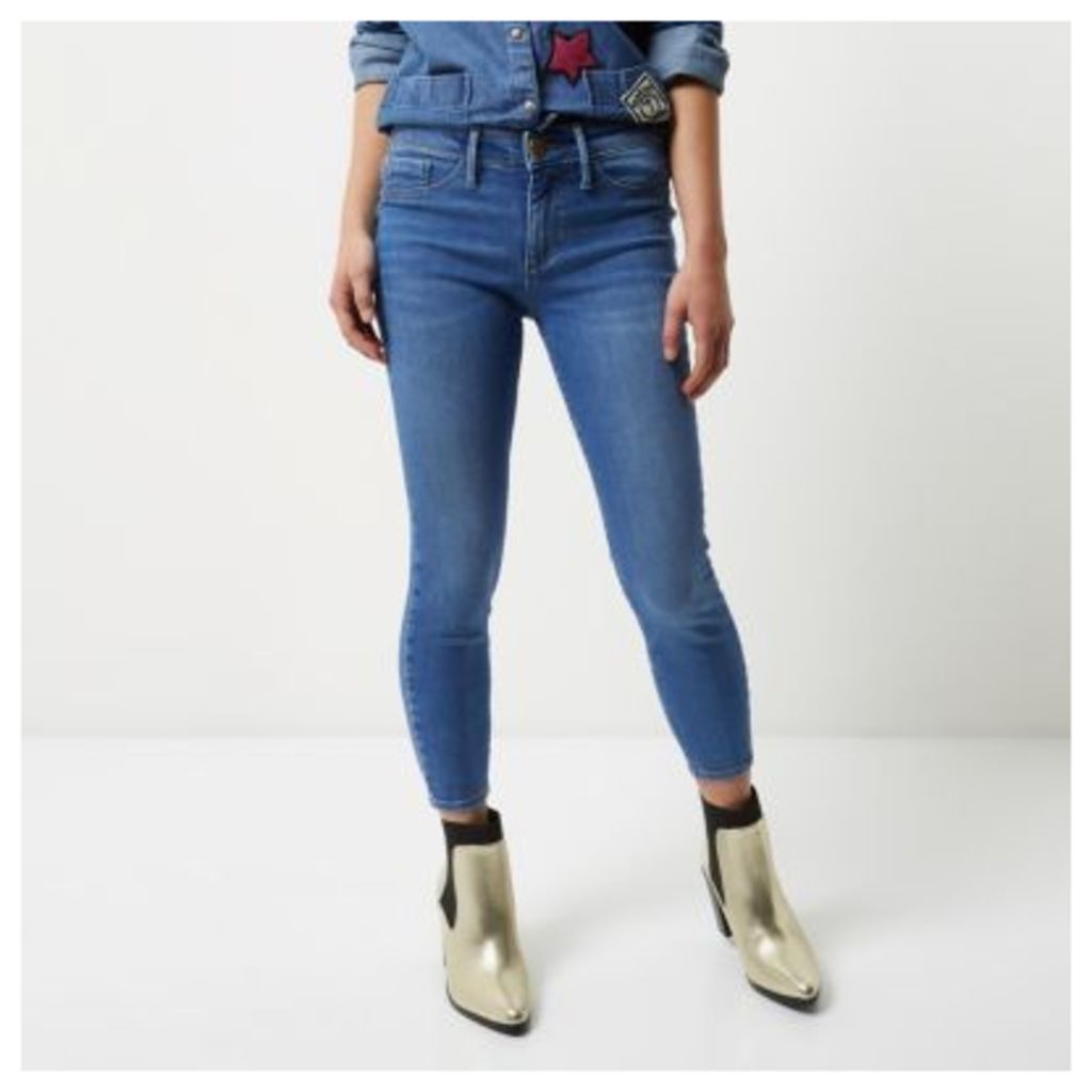 River Island Womens Petite mid Blue wash Molly jeggings