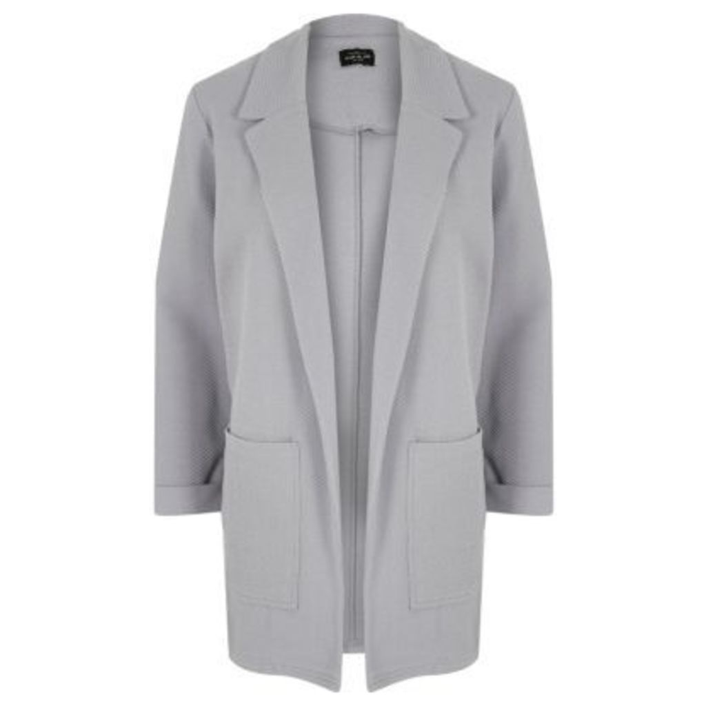River Island Womens Light Grey textured cardigan jacket
