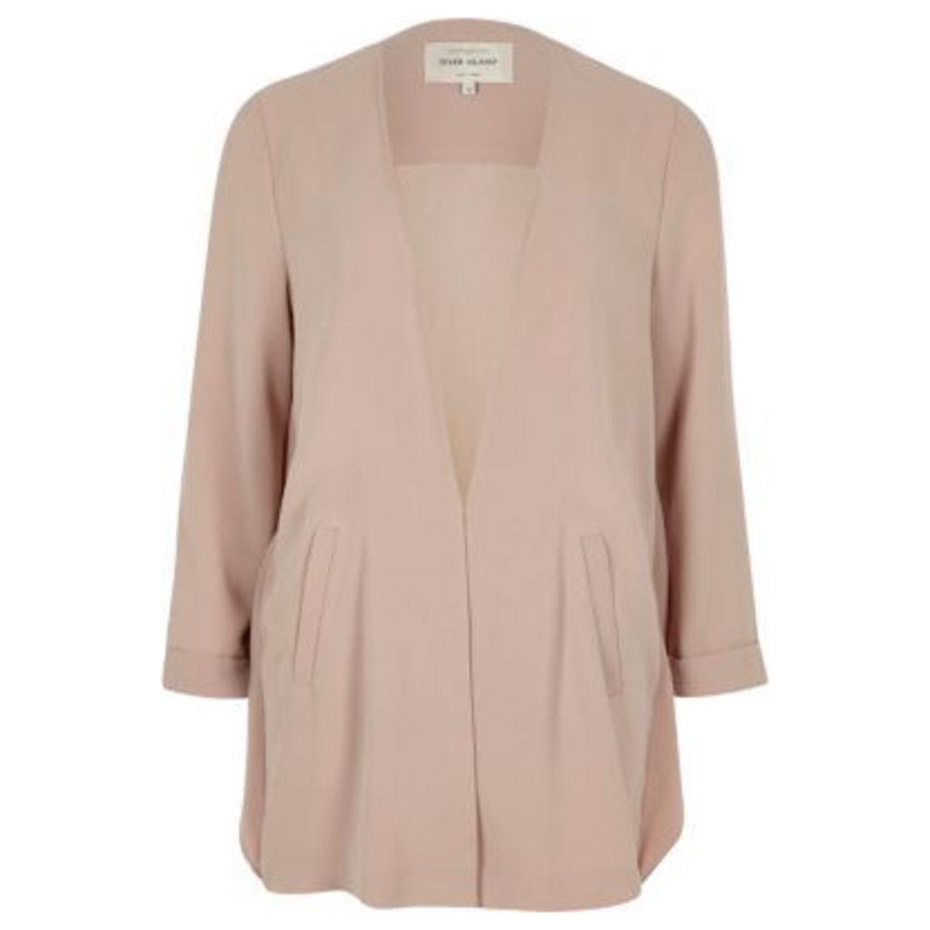 River Island Womens Pink frill back duster coat