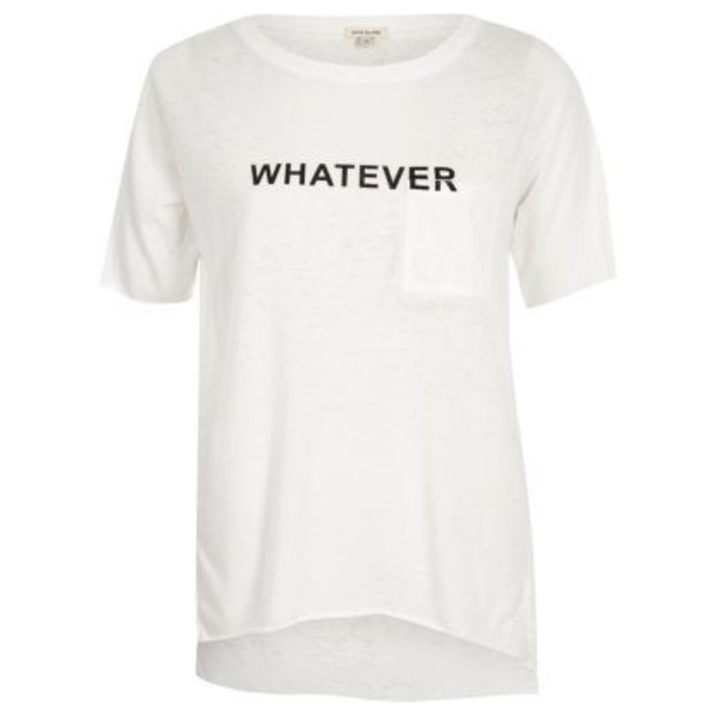 River Island Womens White word print T-shirt