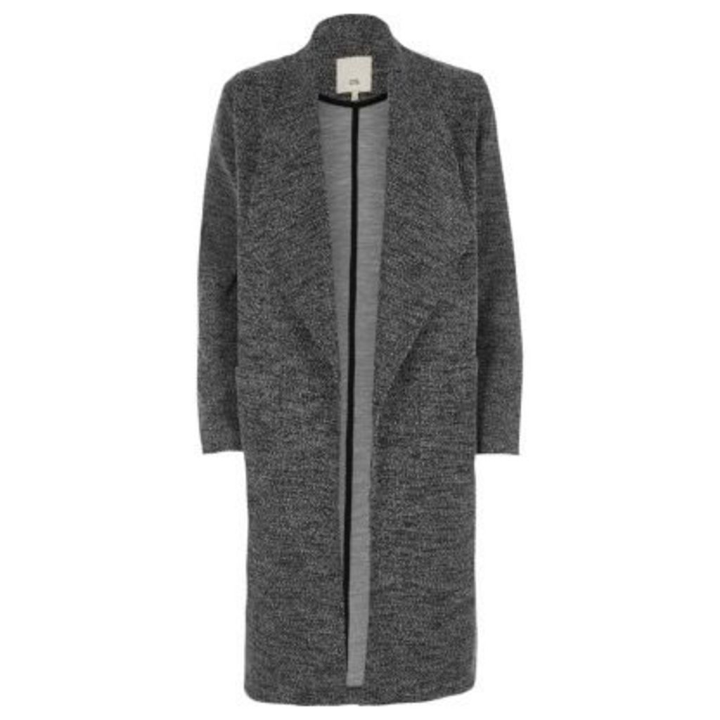 River Island Womens Grey tweed fallaway jacket
