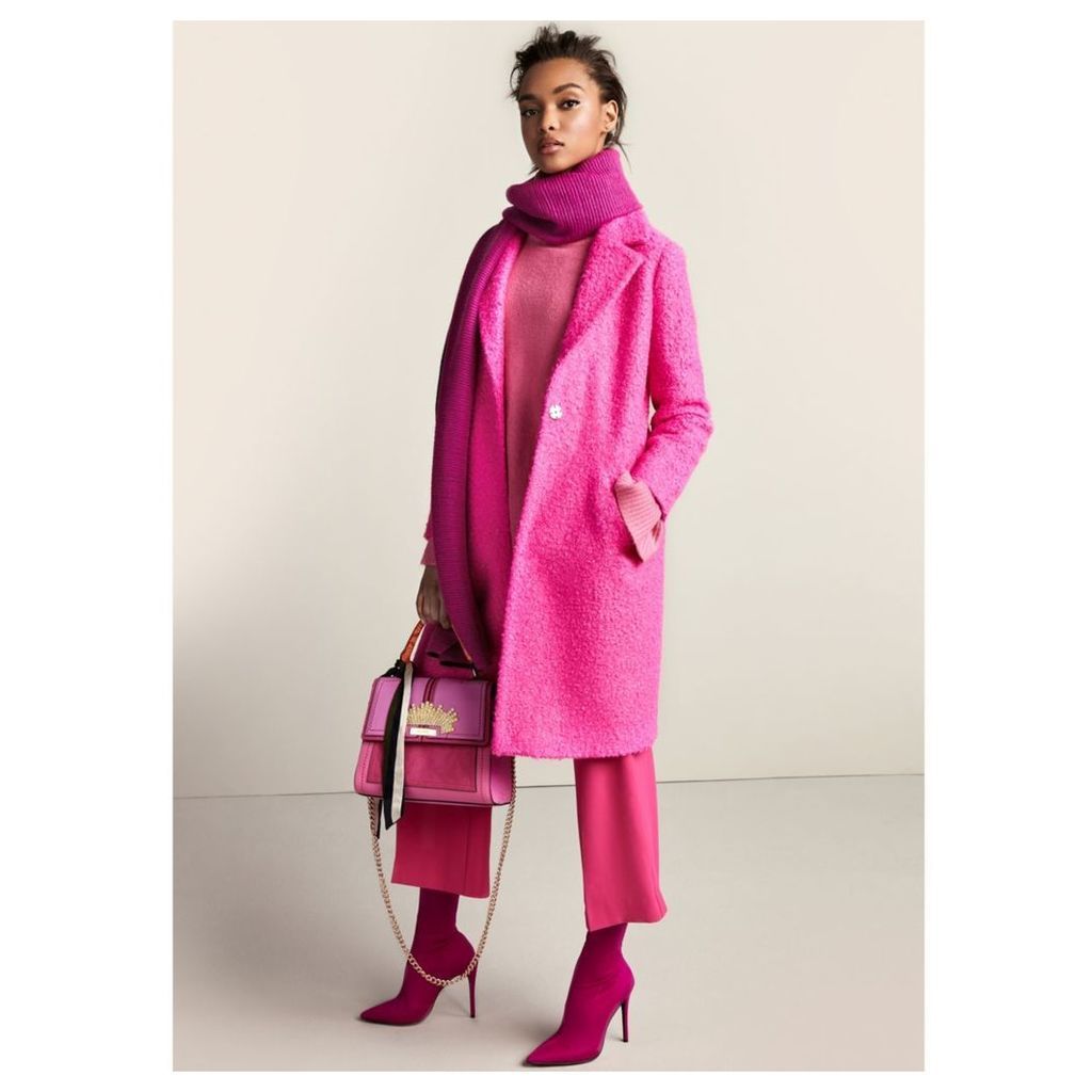River Island Womens Bright Pink textured coat