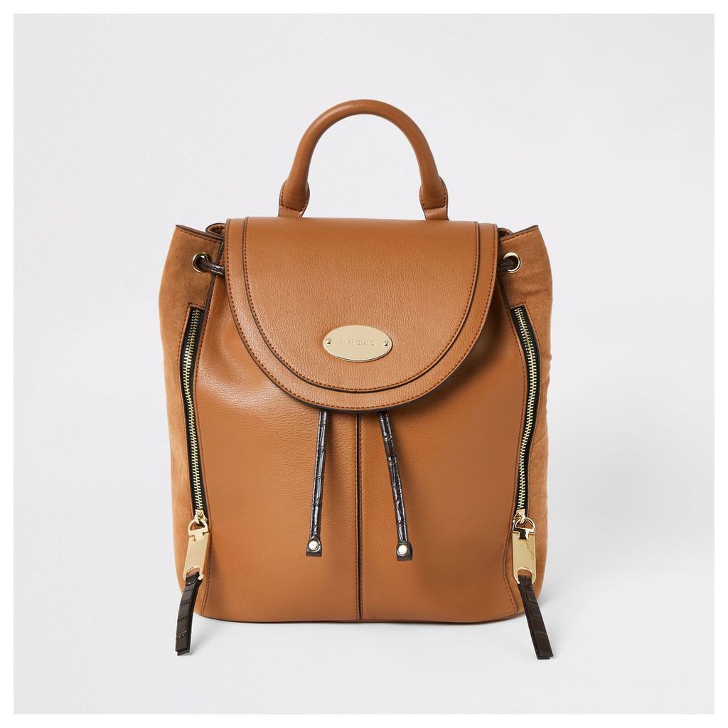 River Island Womens Brown flap over backpack