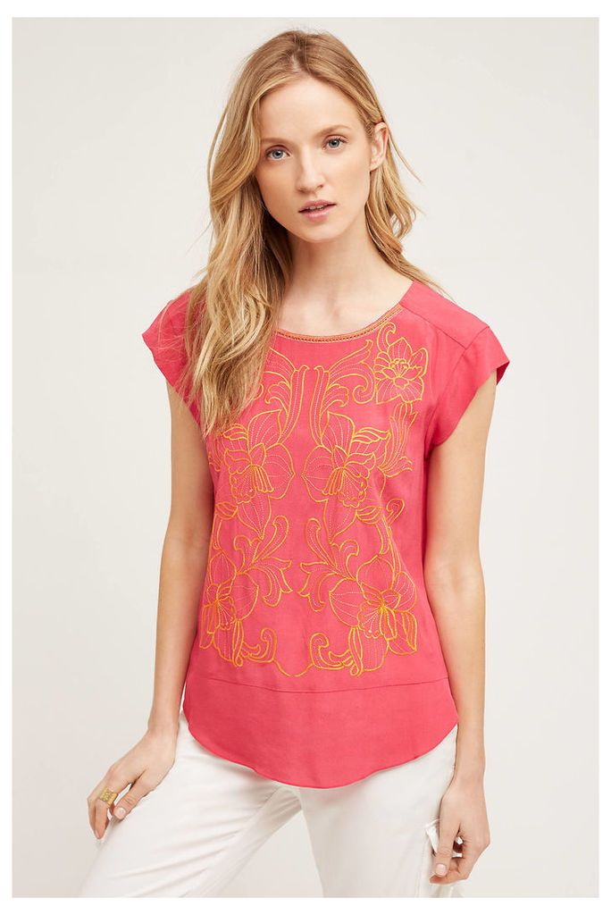 Sun-Stitched Top, Pink