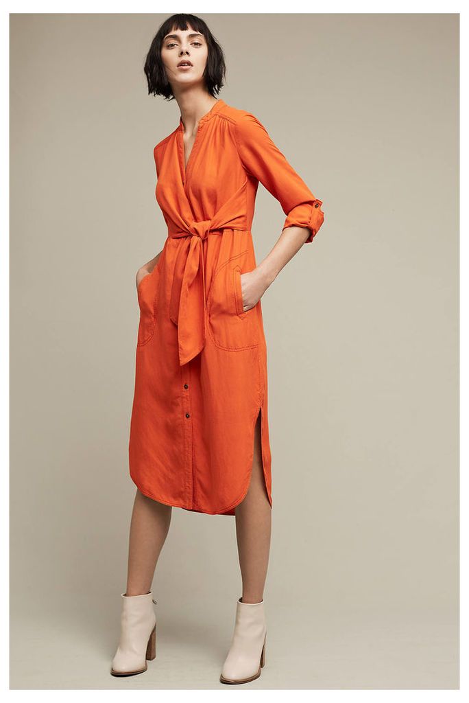 Araceli Shirt Dress, Orange - Dark Orange, Size 2 Petite