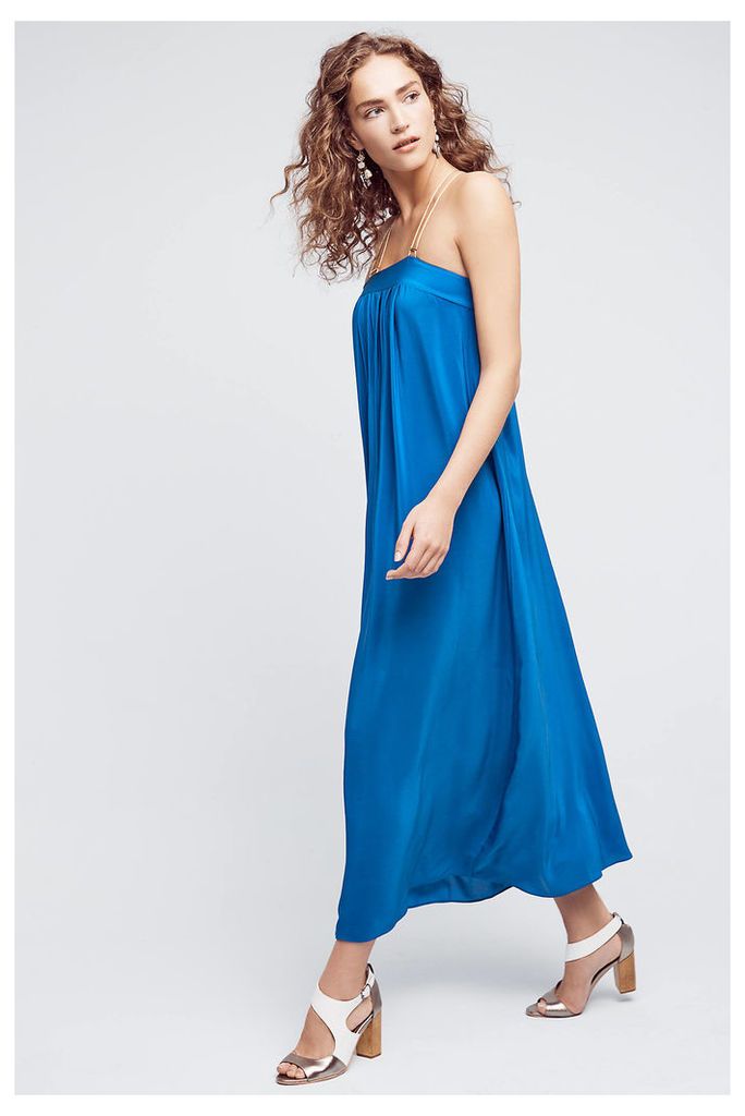 North Star Silk Maxi Dress, Blue