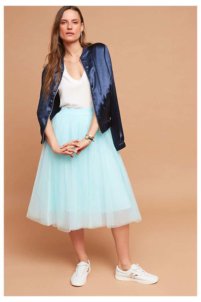 Isabella Tulle Midi Skirt - Turquoise, Size M