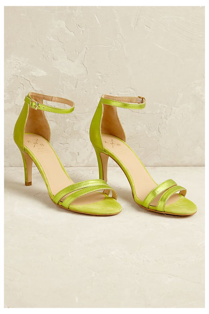 Viktoria Metallic Heels - Lime, Size 37