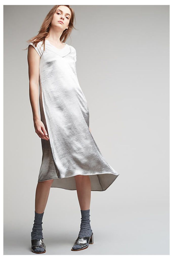 Erin Asymmetric Dress, Silver - Silver, Size Uk 10