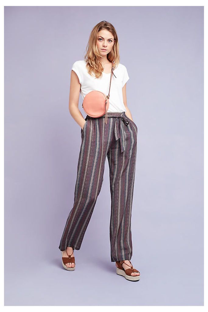 Diana Striped Trousers, Brown - Brown, Size 14