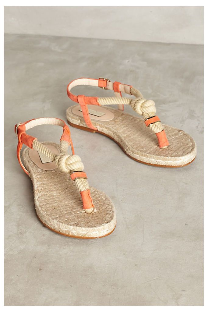 Elysess Rope Thong Sandals - Orange, Size 39