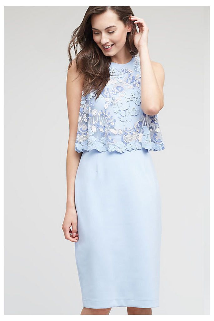 Monet Lace Midi Dress, Blue - Sky, Size Uk12