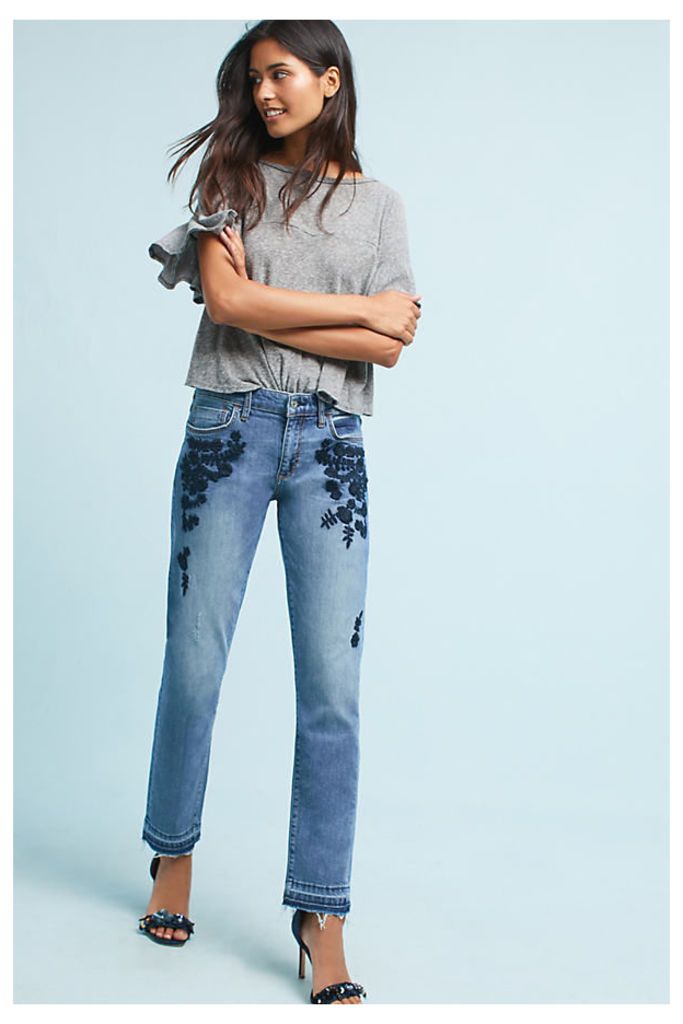 Pilcro Mid-Rise Slim Boyfriend Jeans - Denim Medium Blue, Size 28