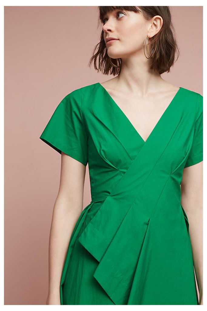 Evelyn Poplin Dress - Green, Size Uk 10