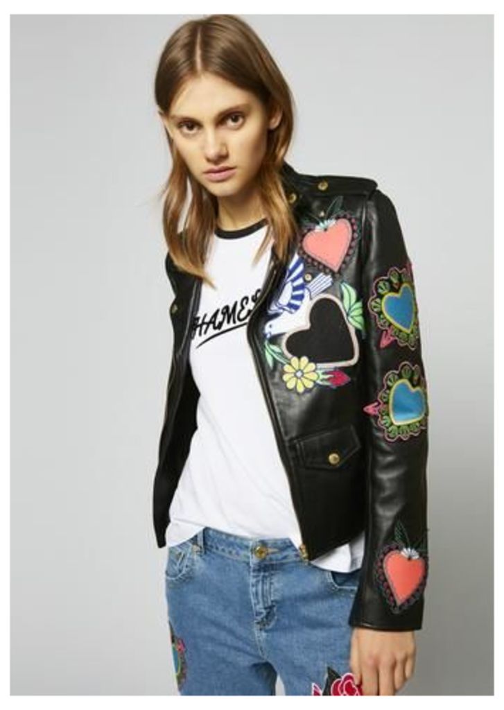 Leather Heart Biker Jacket