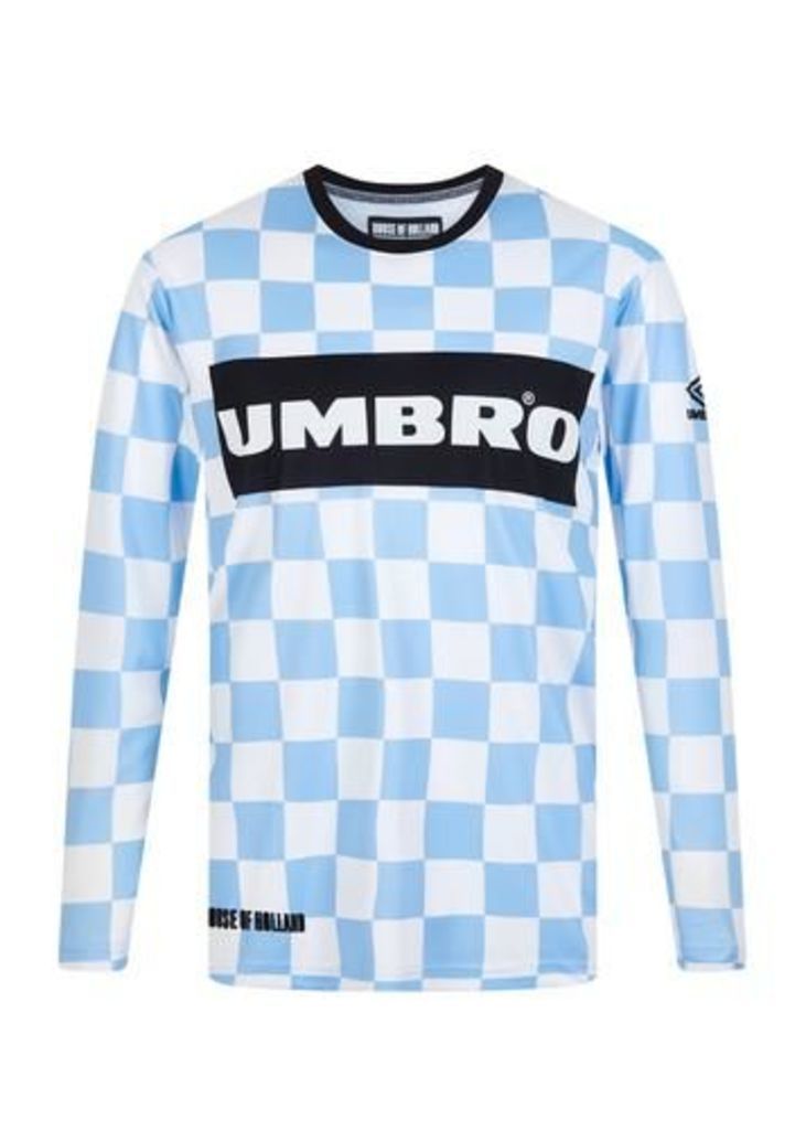 Umbro Checkerboard Long Sleeved Football Poly Viscose