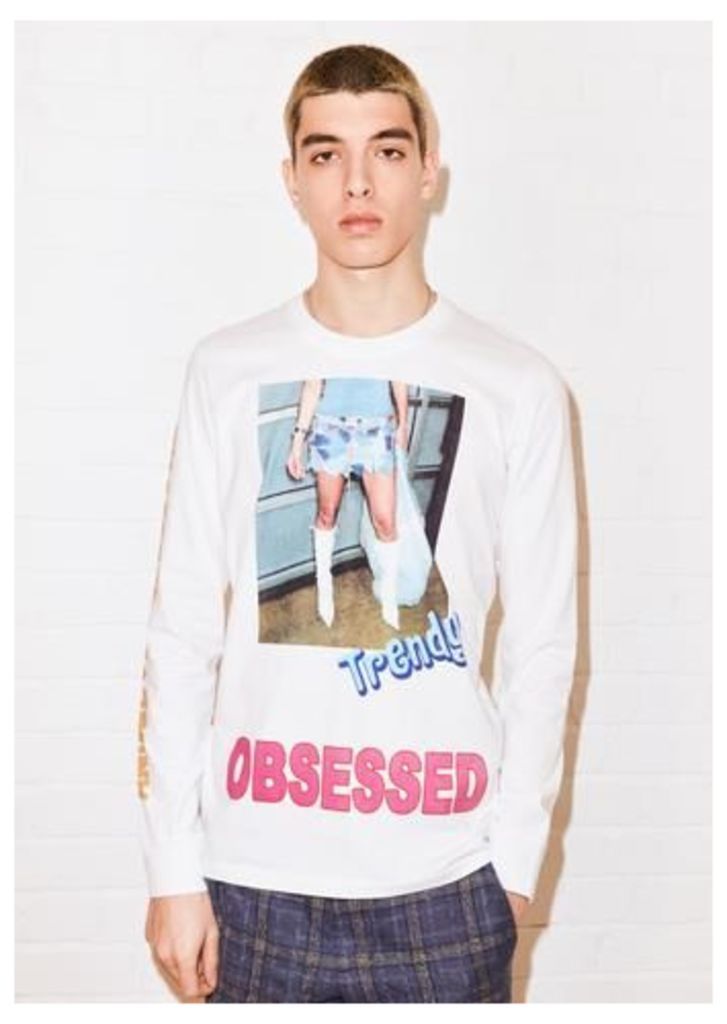 @shesvague 'Obsessed' White Long Sleeve Tee
