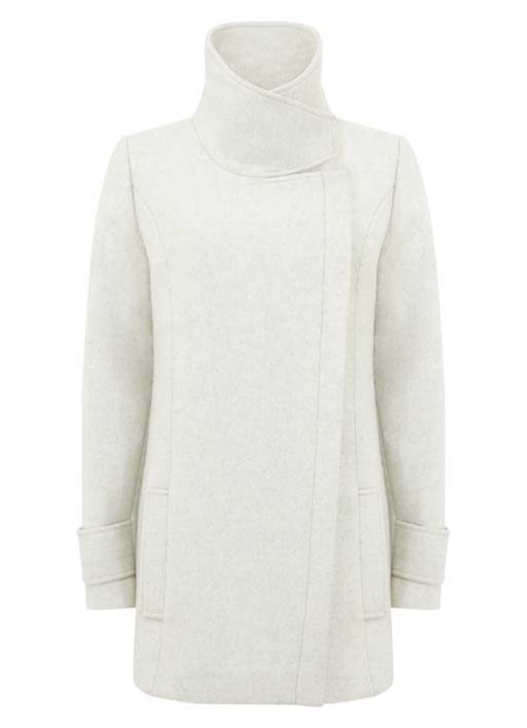 Textured Winter White Pea Coat