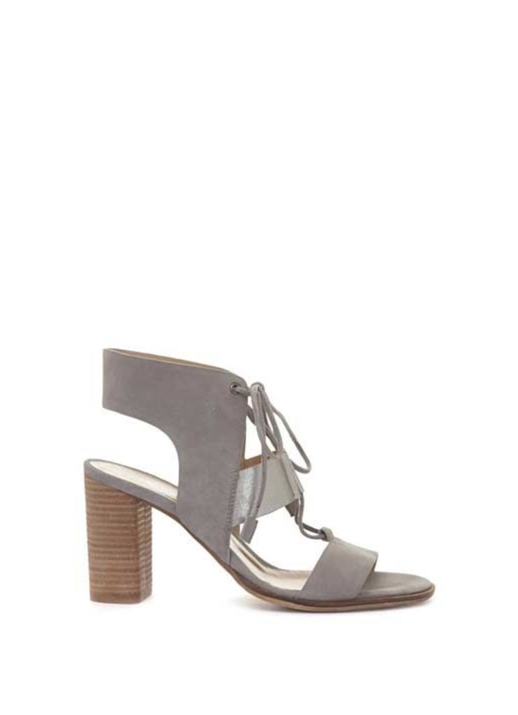 Grey Kara Lace Heeled Sandal