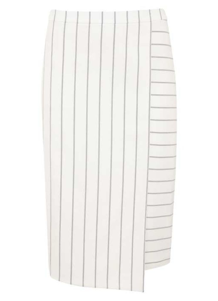 White Stripe Pencil Skirt