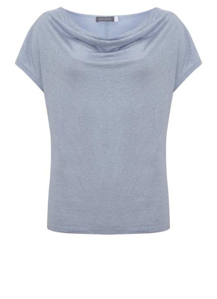 Cloud Cowl Neck Shimmer Tee