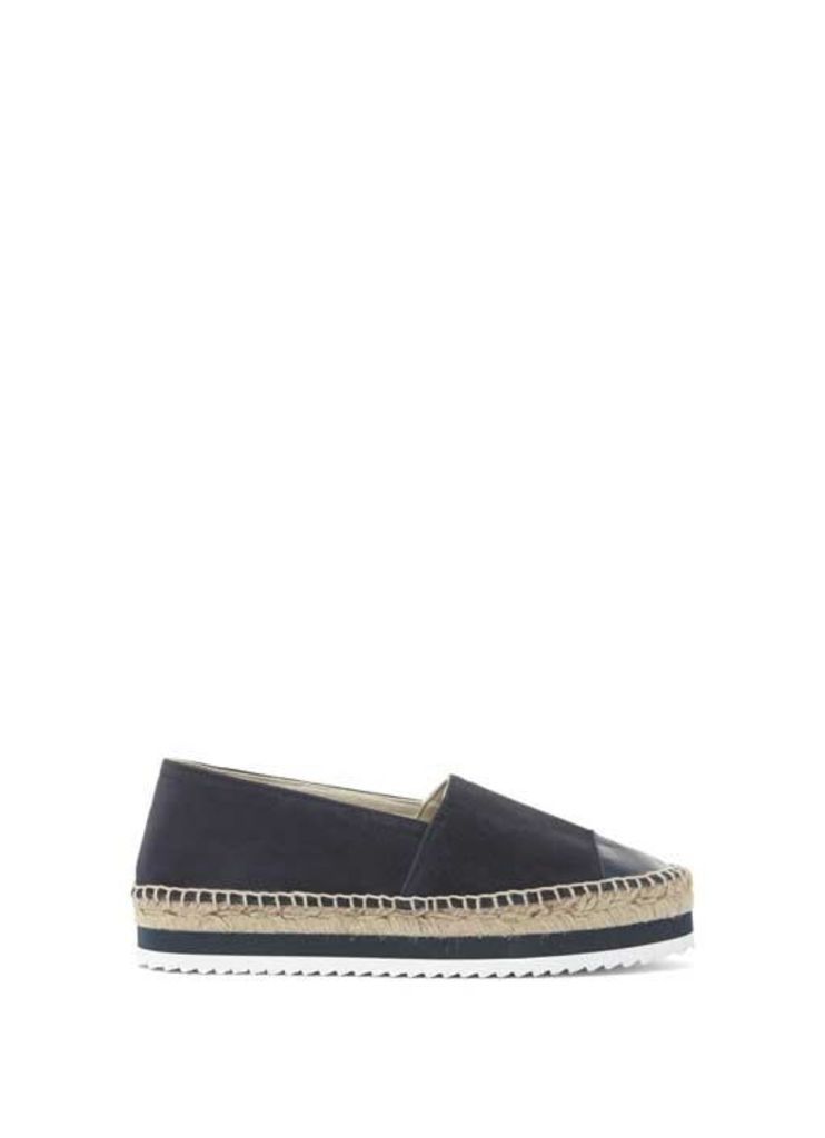 Navy Riley Leather Espadrille