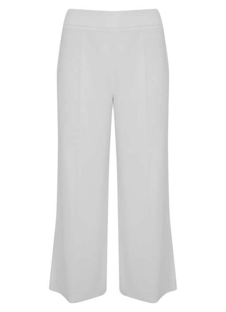 Ivory Wide Side Split Crop Trouser