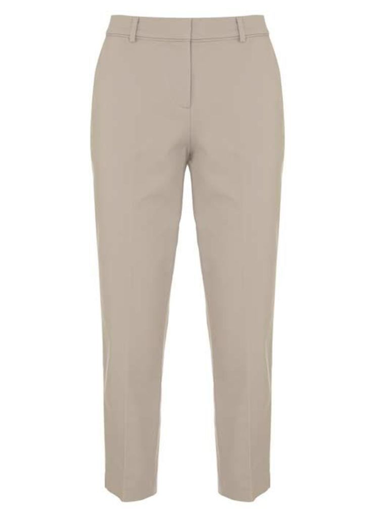 Oyster Stretch Cotton Crop Trouser