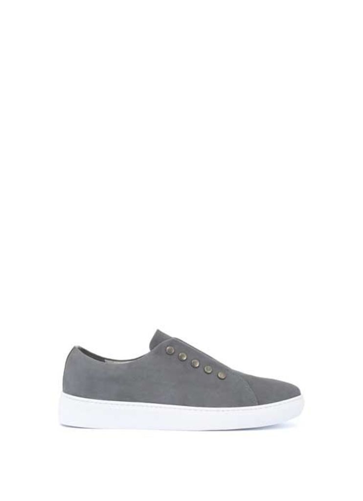Lilly Grey Stud Detail Laceless Trainer